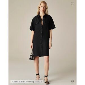 J. Crew Utility shirt-dress in linen Black Size XL NWT CI926